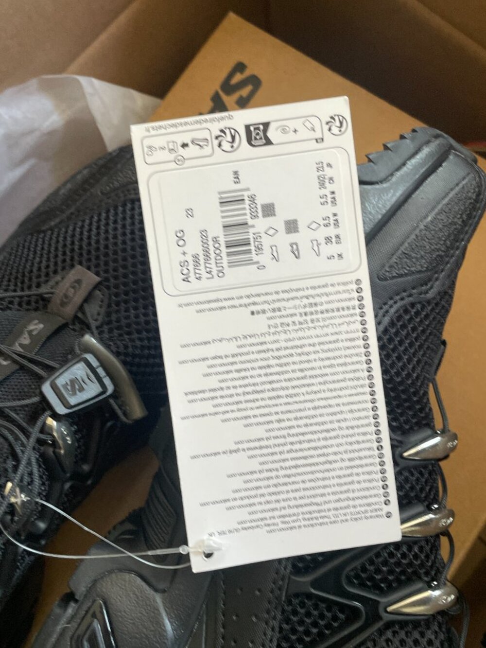 Salomon ACS+ OG Black Silver Size 5.5 / W6.5 New - Picture 3 of 6